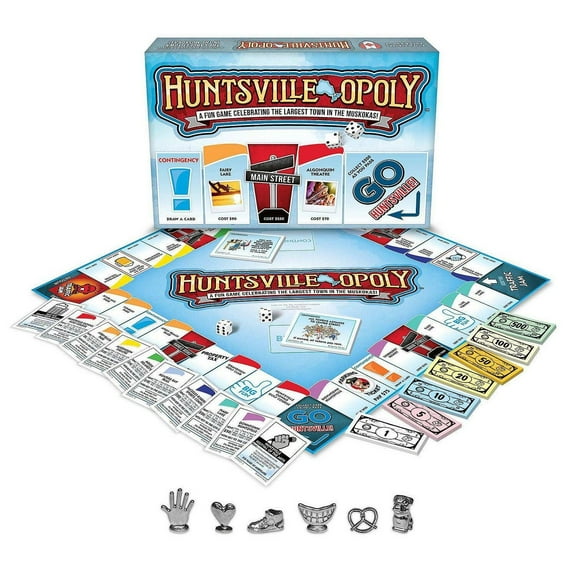 Late for the Sky - Huntsville-Opoly Board Game, 12 Keys to the City, 28 Hotels, 28 Property Cards