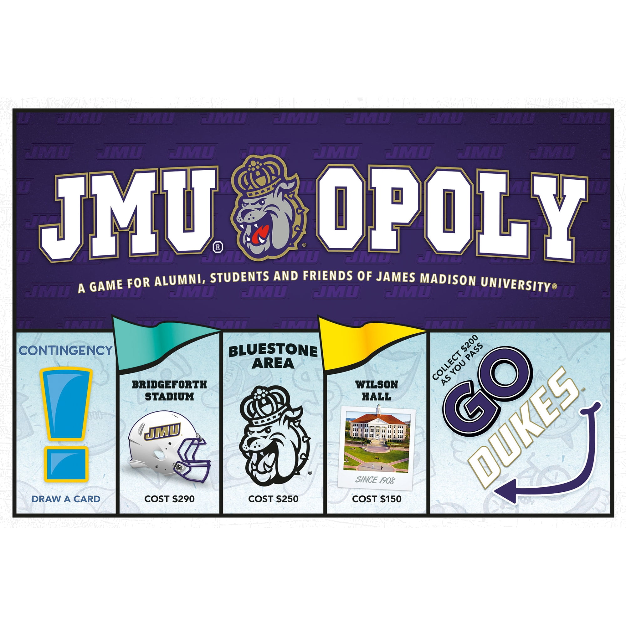 Late For The Sky: JMU-Opoly - James Madison University Themed Family Board Game, Opoly-Style, Traditional Play Or 1 Hr Version, Ages 8+, 2-5 Players