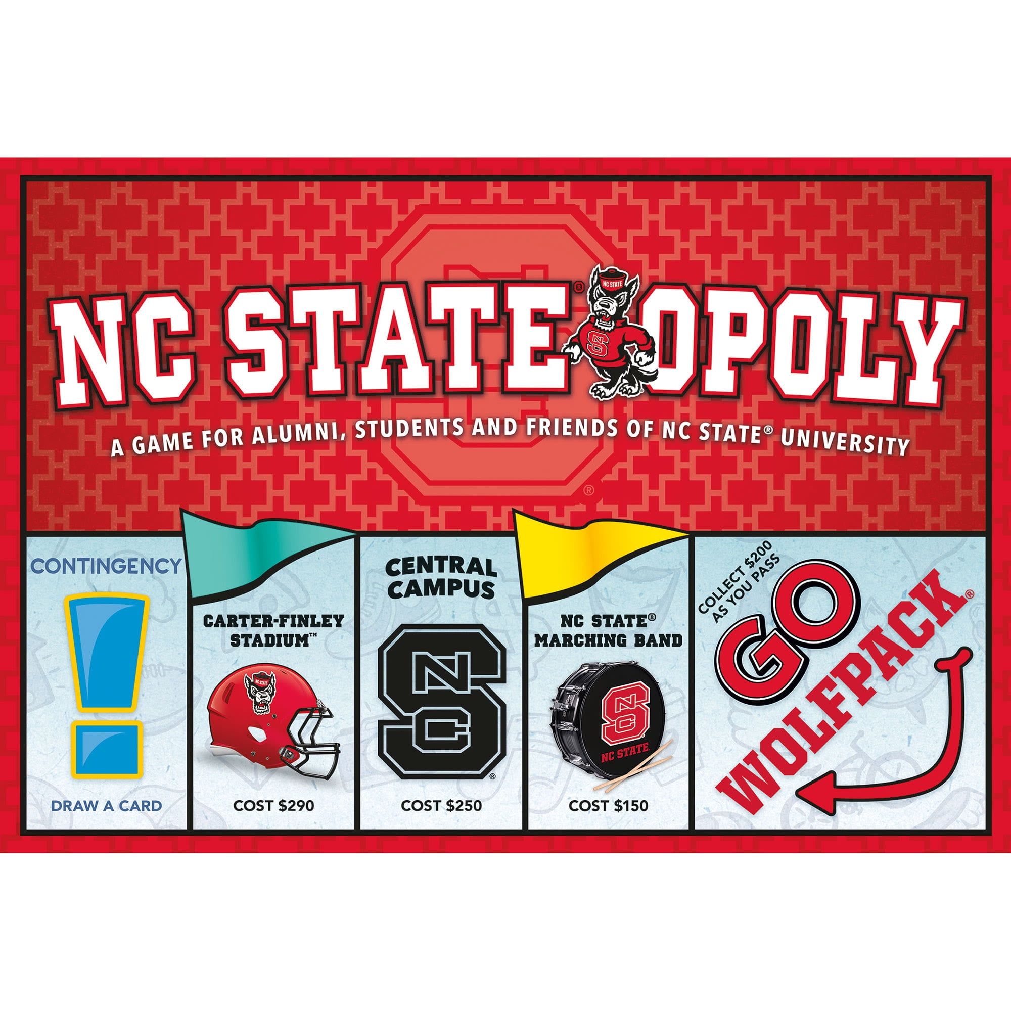 Late For The Sky: NC State-Opoly - University Themed Family Board Game,  Opoly-Style Game Night, Traditional Play Or 1 Hr Version, Ages 8+, 2-6  Players