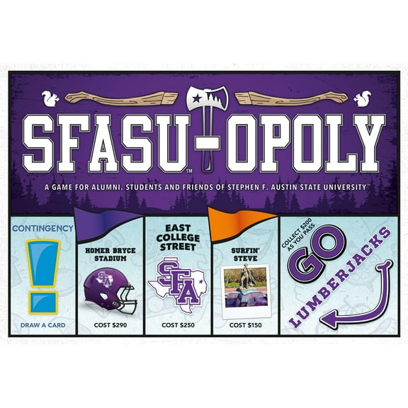 Late For The Sky: SFASU-Opoly - University Themed Family Board Game, Opoly-Style Game Night, Traditional Play Or 1 Hr Version, Ages 8+, 2-6 Players