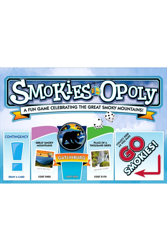 : Smokies-Opoly - Smokey Mountains Themed Family Board Game, Opoly-Style Game, Traditional Play Or 1 Hr Version, Ages 8+, 2-6 Players