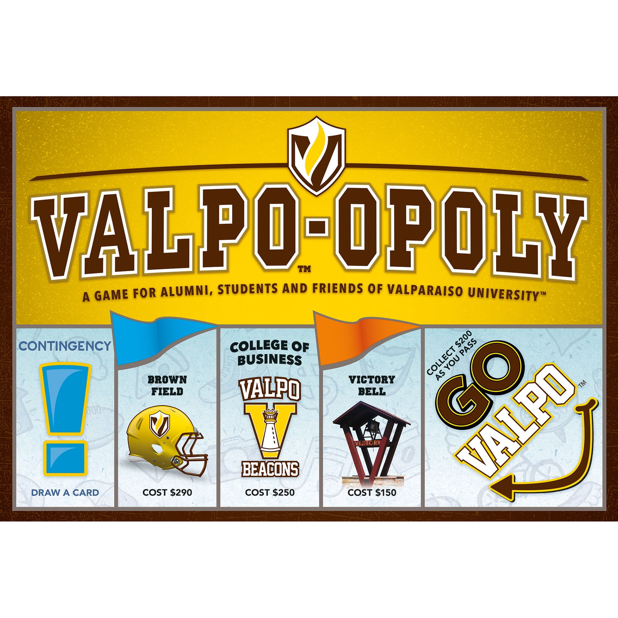 Late For The Sky: Valpo-Opoly - University Themed Family Board Game, Opoly-Style Game Night, Traditional Play Or 1 Hr Version, Ages 8+, 2-6 Players
