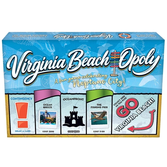 Late For The Sky: Virginia Beach-Opoly - Vacation Destination Themed Opoly-Style Board Game, Family Strategy, 2-6 Player, Traditional or 1hr Version
