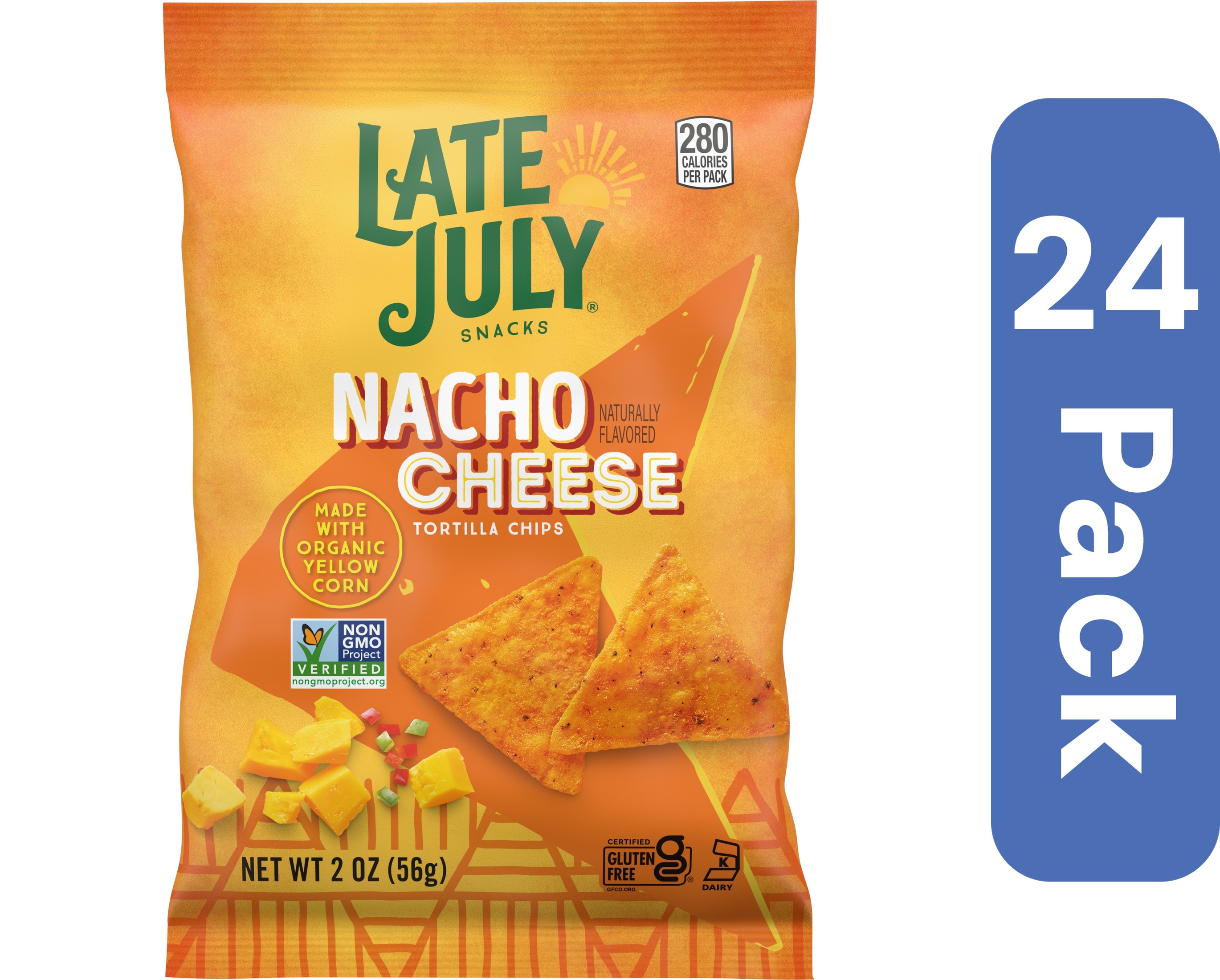 Late July Nacho Cheese Tortilla Chips 2 oz (Pack Of 24) - Walmart.com