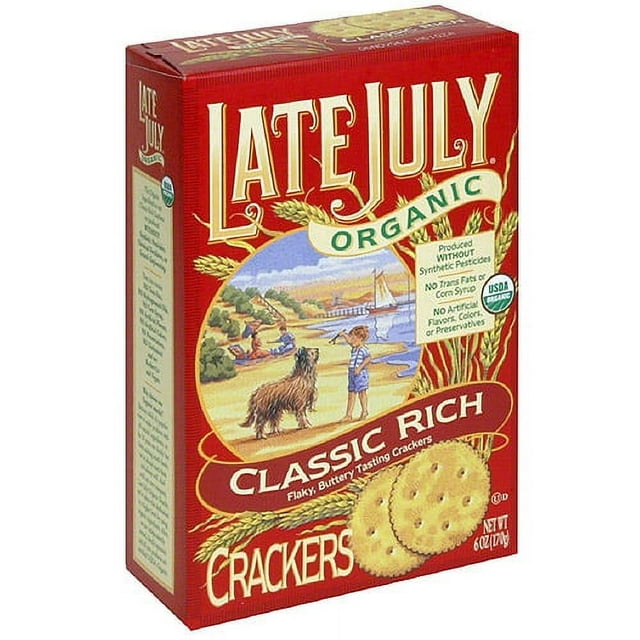 Late July Organic Classic Rich Crackers, 6 oz (Pack of 12)