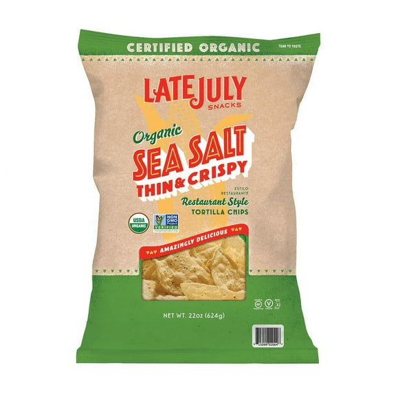 Late July Organic Restaurant Style Sea Salt Thin and Crispy Chips, 22 oz