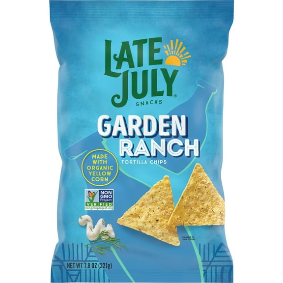 Late July Snacks, Garden Ranch Tortilla Chips, 7.8-oz. Bag