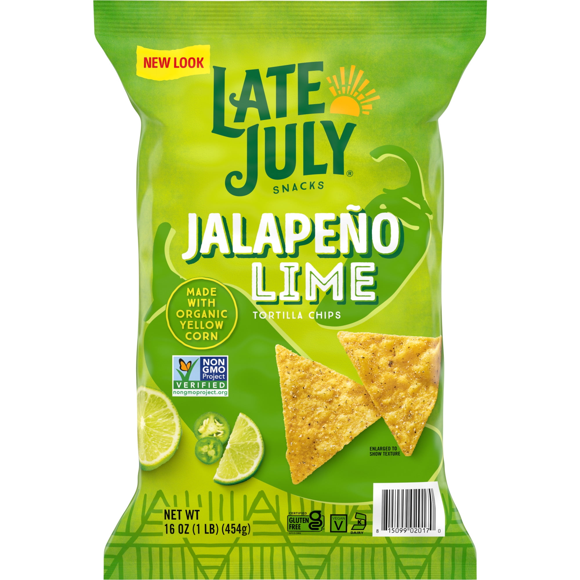 Late July Snacks Jalapeno Lime Tortilla Chips, 16oz. Bag