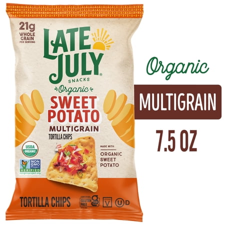 Late July Sweet Potato Multigrain Organic Tortilla Chips, 7.5 oz Bag