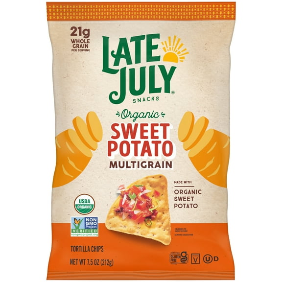 Late July Snacks, Organic Multigrain Sweet Potato Tortilla Chips, 7.5-oz. Bag