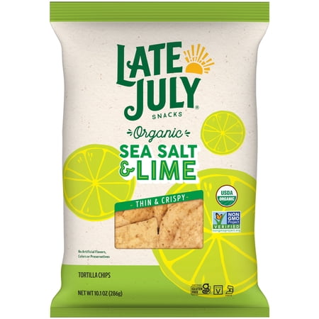Late July Restaurant Style Sea Salt & Lime Tortilla Chips, 10.1 oz Bag