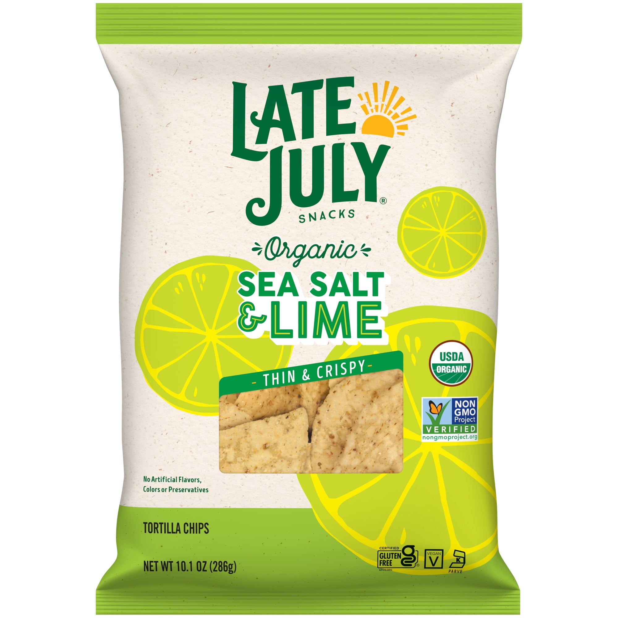 Late July Sea Salt & Lime Organic Tortilla Chips, 10.1 oz Bag