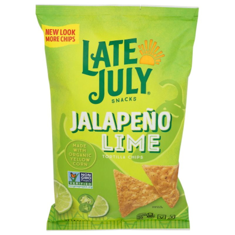 Late July Jalapeno Lime Tortilla Chips 7.8 oz - Pack of 2