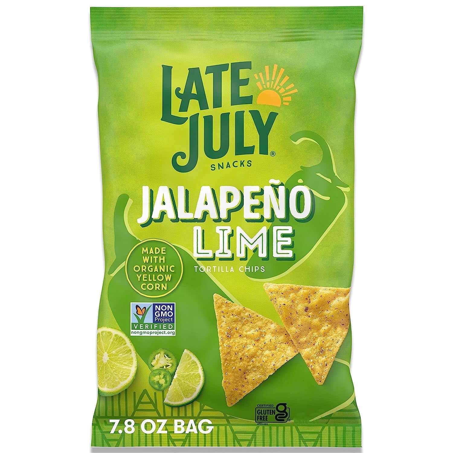 Late July Tortilla Chips Jalapeño Lime 7.8 oz Pack of 4