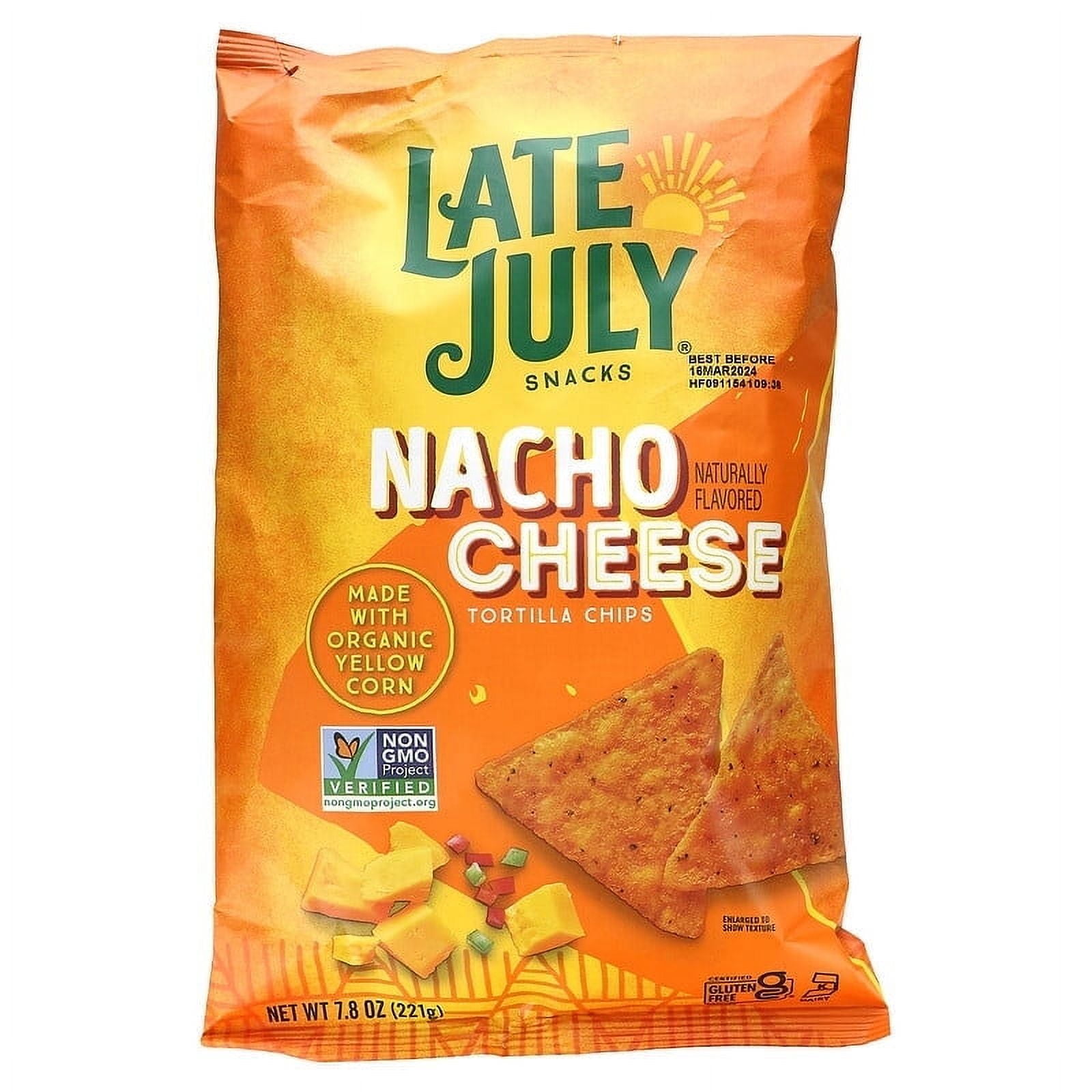 Late july tortilla chips nacho cheese 7 8 oz pack of 4 walmart