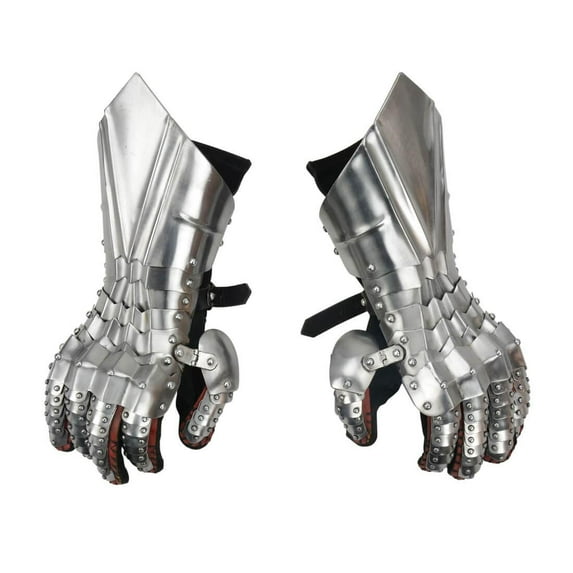Late Medieval Ridged Gauntlets - 18 Gauge Steel