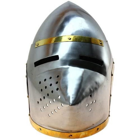 Late Middle Ages Pigface Bascinet Helmet Armor - Historical Functional Replica