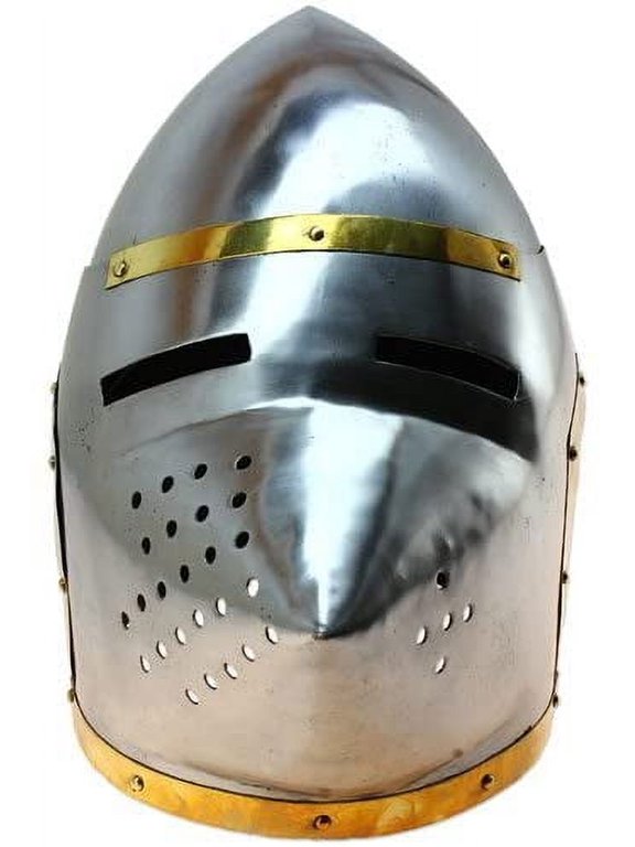 Late Middle Ages Pigface Bascinet Helmet Armor - Historical Functional Replica