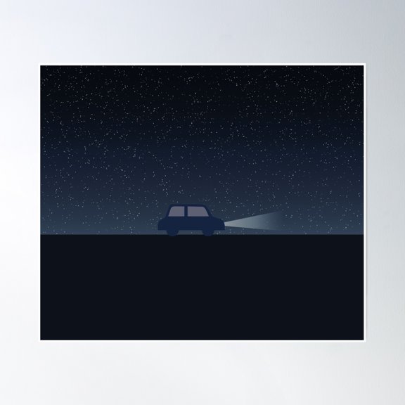 Late Night Drive Poster Wall Art, Modern Wall Decor, 12x18 UNFRAMED