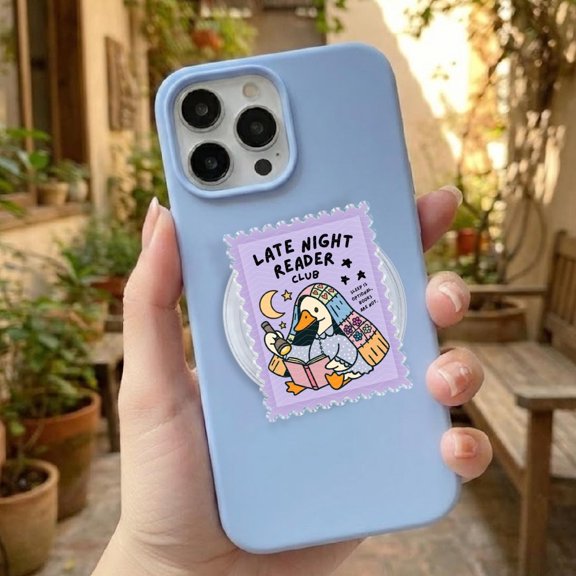 Late Night Reader Phone Grip  Cute Book Lover Grip, Cozy Reading Club Phone Holder, Gift for Night Readers