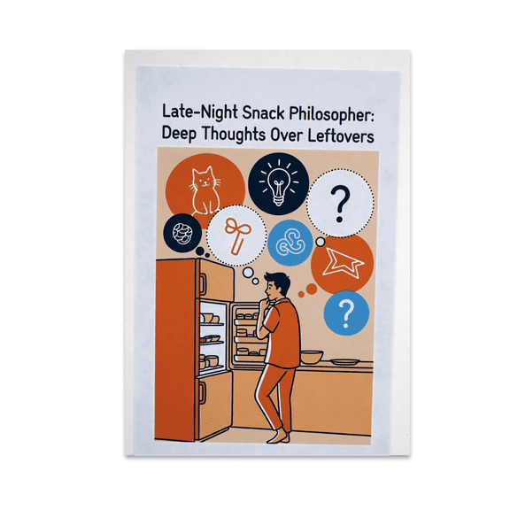 Late-Night Snack Philosopher Wall Art - Kitchen Humor Enthusiast - 13x19 Poster Print