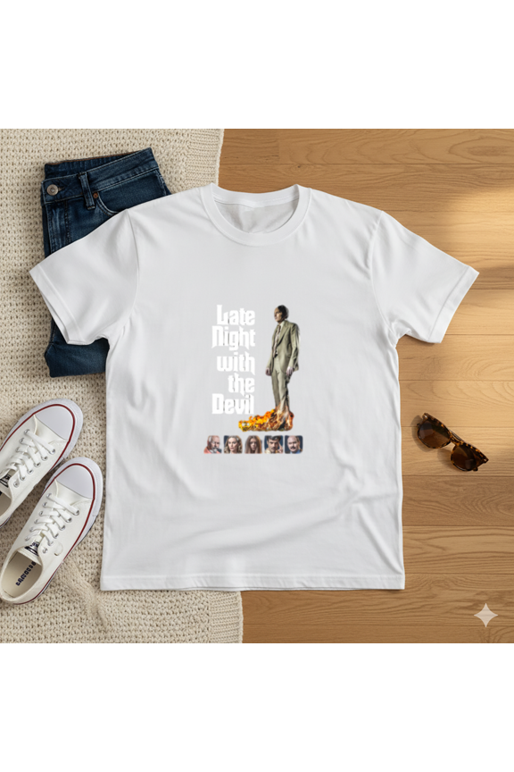 Late Night With The Devil 2024 Retro Horror Film Scene Art Unisex T-Shirt, up to size 5XL