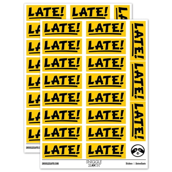 Late School Teacher Sticker Set - Yellow - Gloss Finish - 2.00" Large