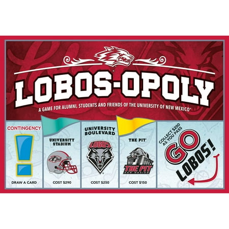 Late For The Sky: Lobos-Opoly - University Of New Mexico Themed Family Board Game, Opoly-Style, Traditional Play Or 1 Hr Version, Ages 8+, 2-6 Players
