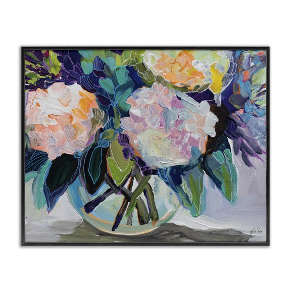 Stupell Industries Late Summer Hydrangeas Black Framed Giclee Art, design by Jeanette Vertentes, 24 x 30