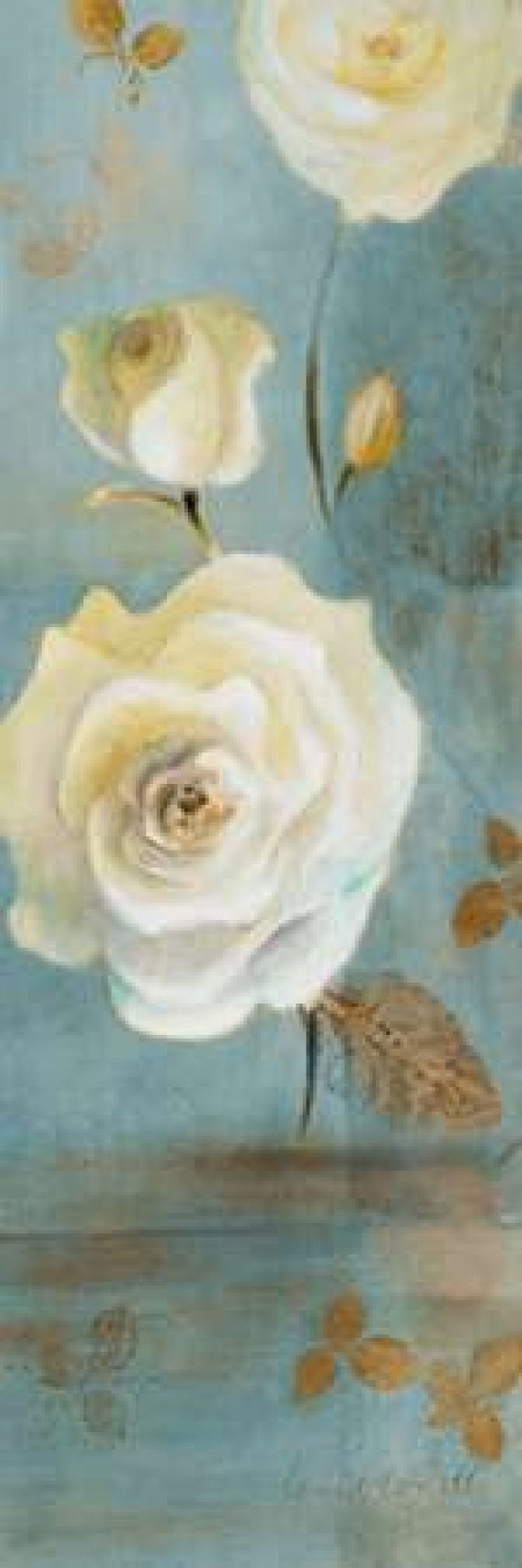 Late Summer Roses Canvas Art - Lanie Loreth (12 x 36)