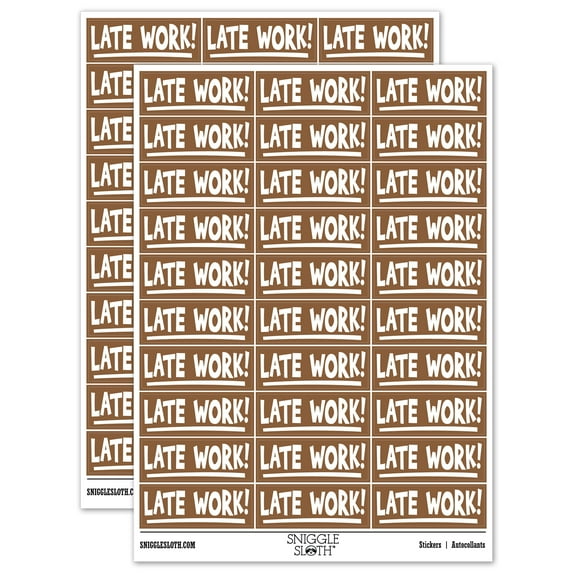 Late Work School Teacher Sticker Set - Brown - Matte Finish - 1.75" Medium