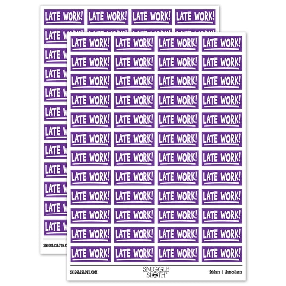 Late Work School Teacher Sticker Set - Purple - Matte Finish - 1.25" Mini