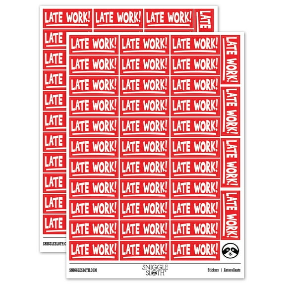 Late Work School Teacher Sticker Set - Red - Matte Finish - 1.5" Small