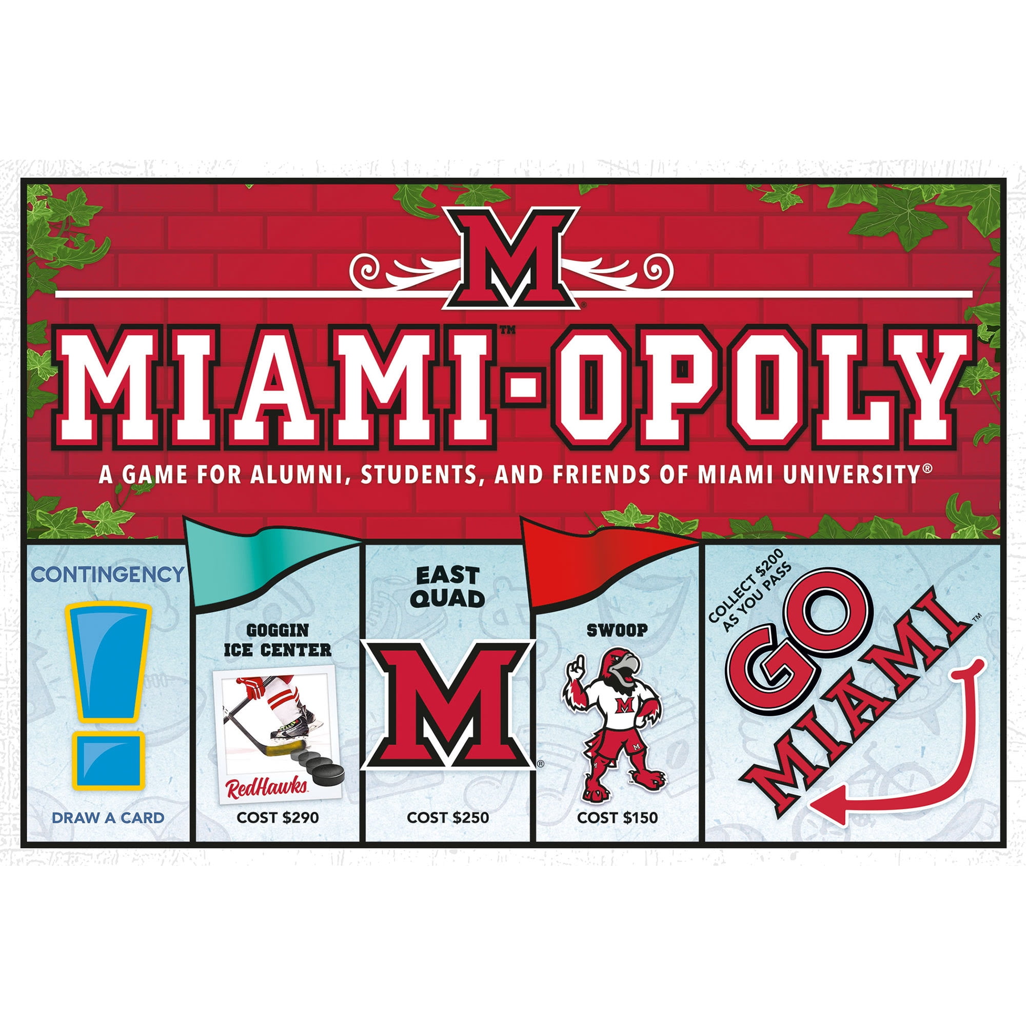 Late for the Sky Ages 8+ Miami-Opoly Board Game, University Themed, 10.5 inch