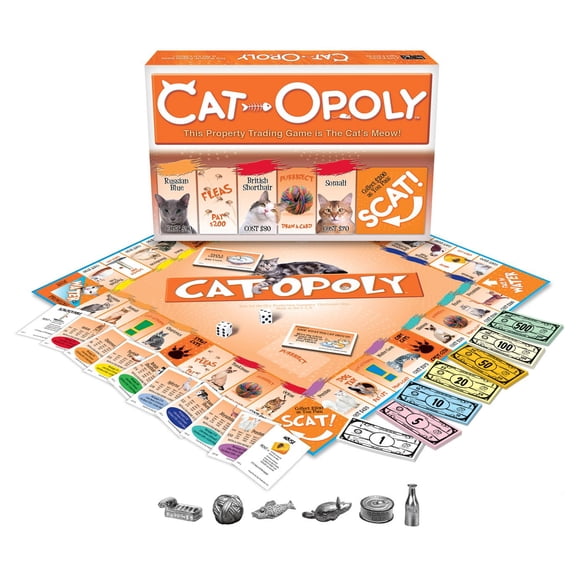 Late for the Sky CAT-opoly Board Game White, Large