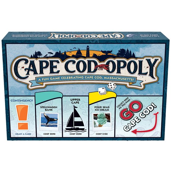 Late For The Sky: Cape Cod-Opoly - Vacation Destination Themed Opoly-Style Board Game, Family Strategy Play, 2-6 Players, Traditional or 1hr Version