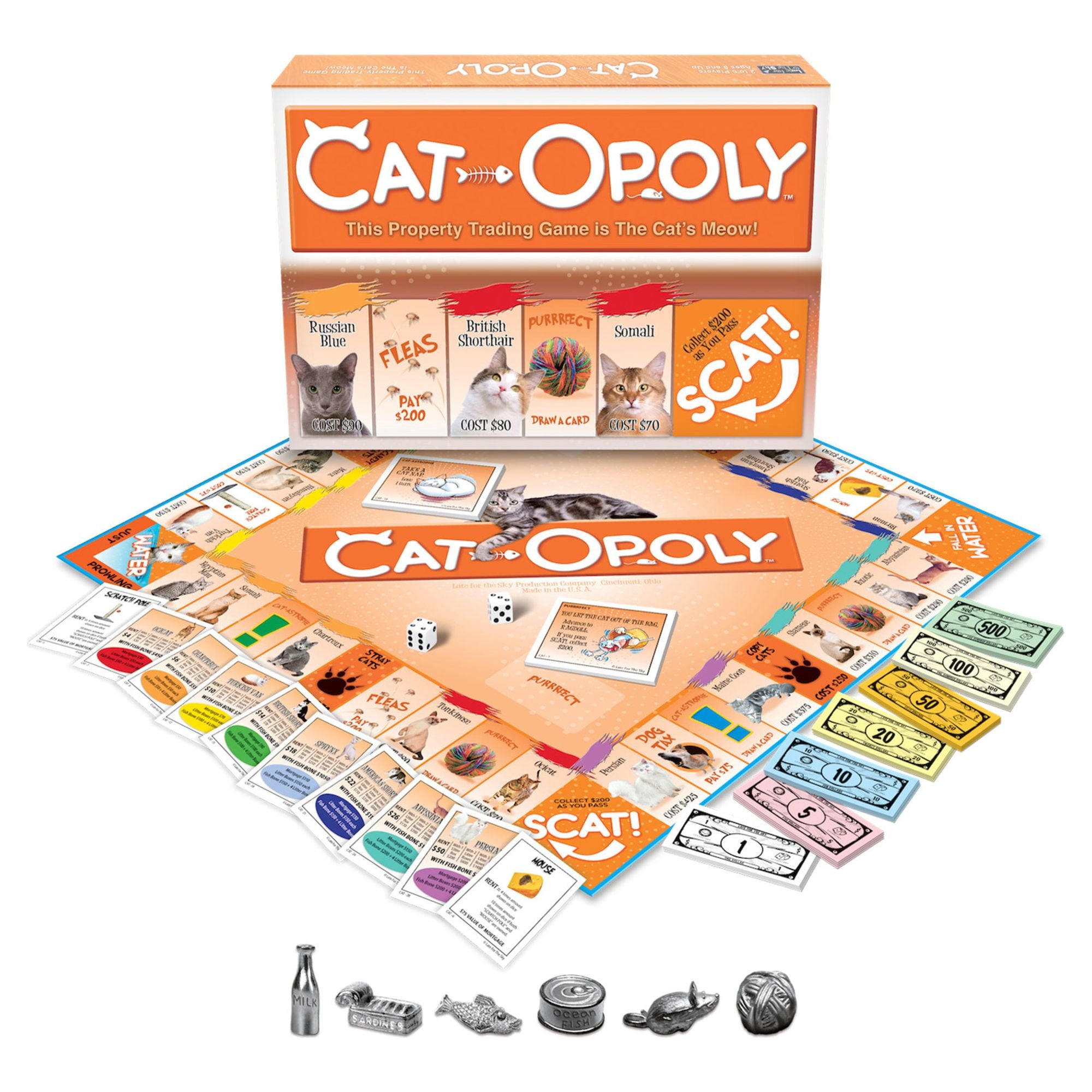 Late for the Sky Cat-Opoly Board Game 