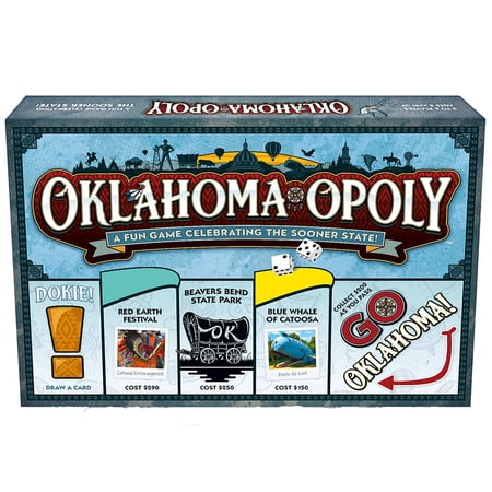 Late For The Sky: Oklahoma-Opoly - State Themed Opoly-Style Board Game, Landmark Properties, Family Strategy, 2-6 Players, Traditional or 1hr Version