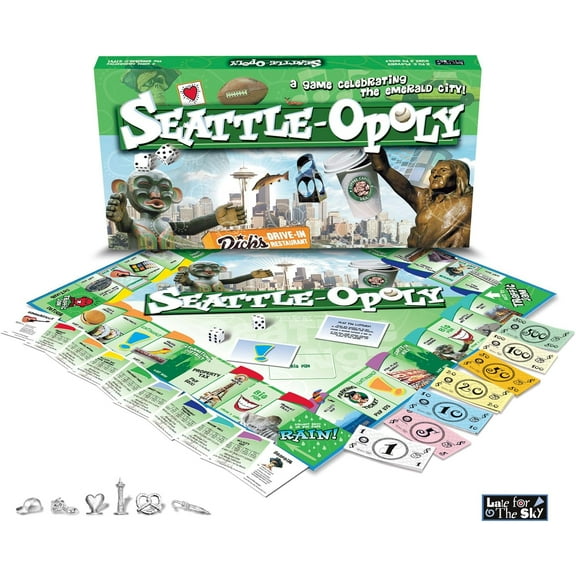 Late for the Sky Seattle-Opoly Strategy Board Game, Ages 8+