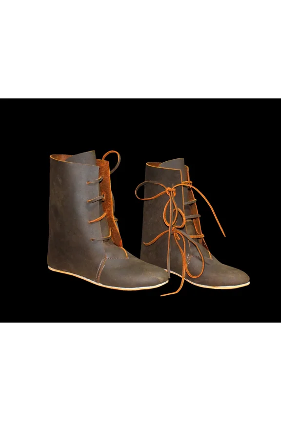 Late medieval boots Leather Medieval Larp Shoes SCA LARP Brown