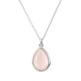 thumbnail image 1 of Latelita Pisa   Pendant Necklace Rhodium Plated Sterling Silver  Natural Gemstone  Pear  Pink Rose Quartz Pink  Silver Perfect Partywear January 40-45 CM, 1 of 2