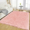 thumbnail image 1 of Latepis 5x6.7 Fur Rug, Faux Fur Sheepskin Rug for Living Room, Fuzzy Rugs for Teen Girls Bedroom, Nursery, Luxury Room Decor, Fluffy Pink Rug, Rectangle, 1 of 7