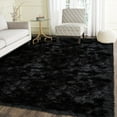 thumbnail image 1 of Latepis 5x8 Sheepskin Rug, Faux Fur Sheepskin Rug for Living Room, Fluffy Washable Rug for Bedroom, Nursery, Luxury Room Decor, Black Fluffy Rug, Rectangle, 1 of 8