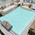 thumbnail image 1 of Latepis 6.7x10 Faux Sheepskin Rug Large Rug for Living Room Fur Rug for Bedroom Washable Rug Furry Rug Light Blue Rug Rectangle, 1 of 7