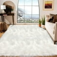 thumbnail image 1 of Latepis 6x8 Rug, Faux Fur Sheepskin Rug for Living Room, Fluffy Washable Rug for Bedroom, Nursery Room, Luxury Room Decor, White Fur Rug, Rectangle, 1 of 8