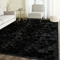 thumbnail image 1 of Latepis Area Rug 6.7x10, Faux Fur Sheepskin Rug for Living Room, Fluffy Washable Rug for Bedroom, Nursery, Luxury Room Decor, Black Fur Rug, Rectangle, 1 of 7