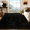 thumbnail image 1 of Latepis Area Rug 6x9, Faux Fur Sheepskin Rug for Living Room, Fluffy Washable Rug for Bedroom, Nursery, Luxury Room Decor, Black Fur Rug, Rectangle, 1 of 8