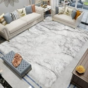 Latepis Area Rugs 9x12 Living Room Alfombras para Salas White with Grey Tips Faux Sheepskin Fur Rug for Bedroom Entertainment Room Home D cor, Rectangle