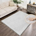 thumbnail image 1 of Latepis Faux Fur Rug 5x8, Faux Rabbit Rug for Living Room, Fluffy Washable Faux fox fur Rug for Bedroom, Nursery, Teen Bedroom Decor, Grey Sheepskin Fur Rugs, Rectangle, 1 of 8