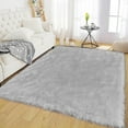 thumbnail image 1 of Latepis Faux Fur Rug 5x8, Faux Sheepskin Rug for Living Room, Fluffy Washable Rug for Bedroom, Nursery, Teen Bedroom Decor, Grey Fur Rugs, Rectangle, 1 of 7